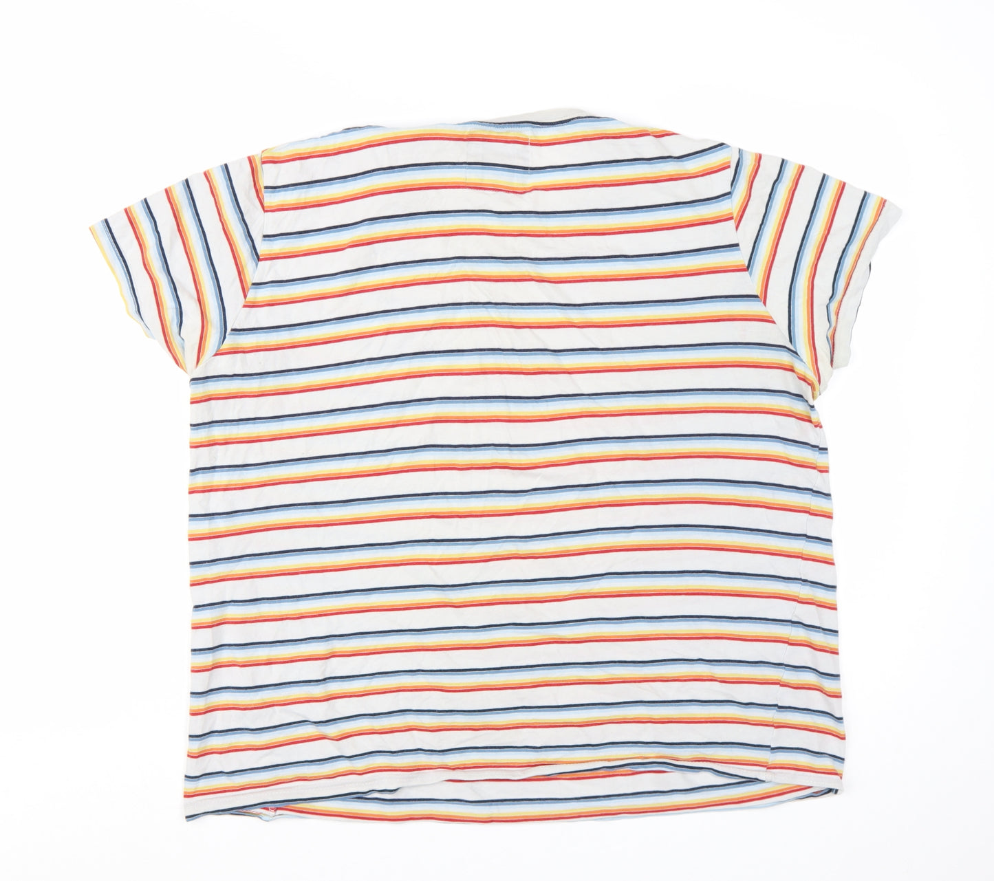 Crew Clothing Company Men's Multicoloured Striped Cotton T-Shirt L
