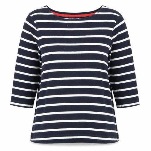 Laura Ashley Women’s Blue Striped 3/4 Sleeve Cotton T-Shirt UK 16