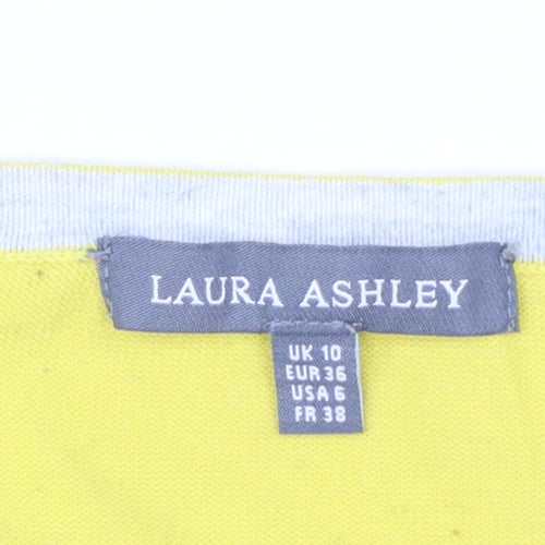 Laura Ashley Women's Yellow Cotton Blend Cardigan UK 10