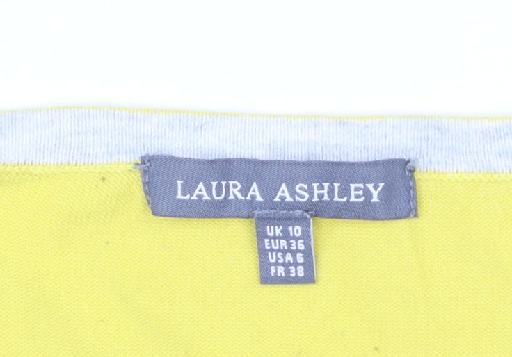 Laura Ashley Women's Yellow Cotton Blend Cardigan UK 10