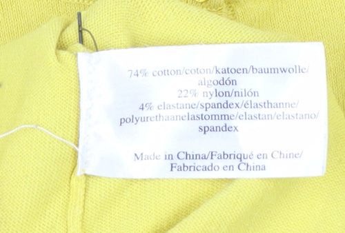 Laura Ashley Women's Yellow Cotton Blend Cardigan UK 10