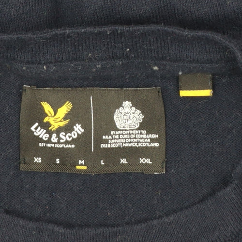 Lyle & Scott Men's Blue Crew Neck Cotton Wool Jumper L