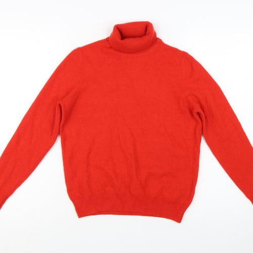 Marks and Spencer Women Red Roll Neck 100% Cashmere Jumper Size 14