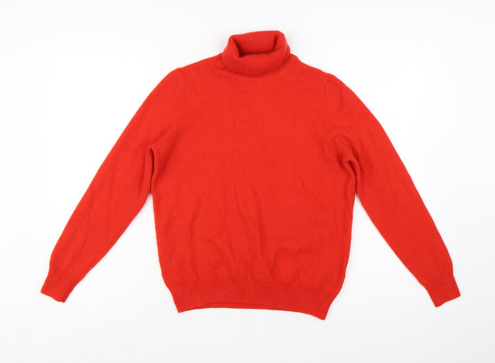 Marks and Spencer Women Red Roll Neck 100% Cashmere Jumper Size 14