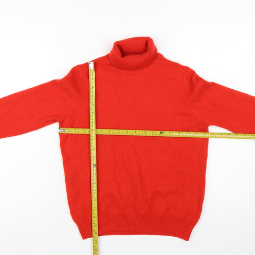 Marks and Spencer Women Red Roll Neck 100% Cashmere Jumper Size 14