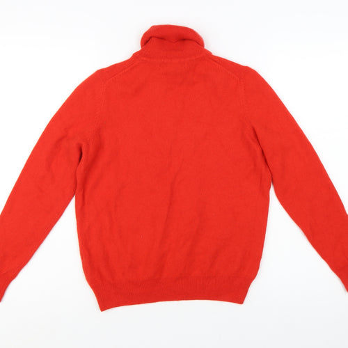 Marks and Spencer Women Red Roll Neck 100% Cashmere Jumper Size 14