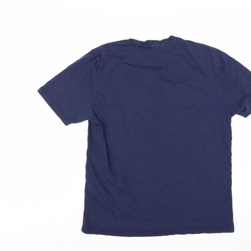 Ben Sherman Men's Blue Striped Crew Neck Cotton T-Shirt Medium