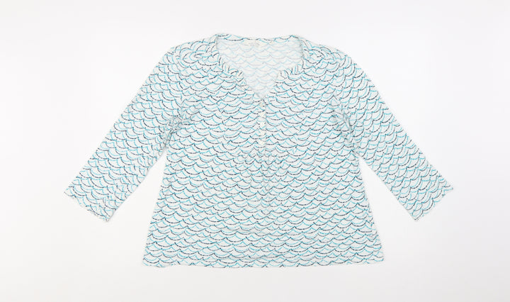 Seasalt Cornwall Women’s Blue 3/4 Sleeve Tunic Blouse Size 10