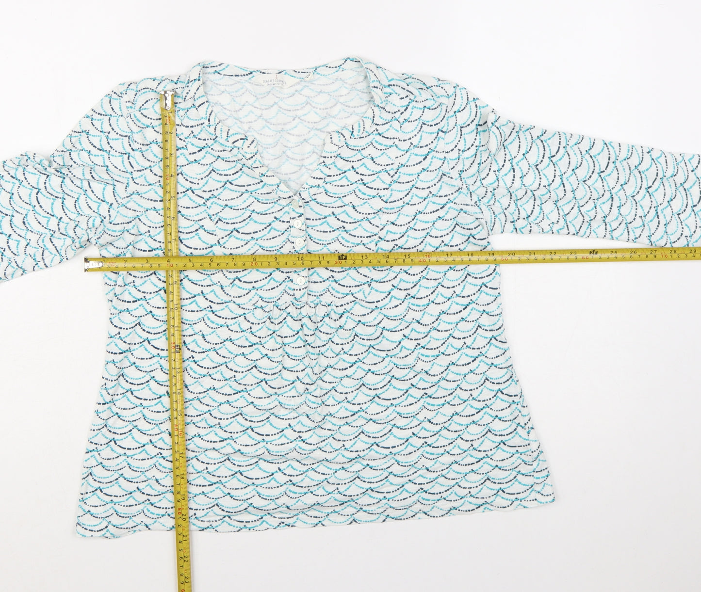 Seasalt Cornwall Women’s Blue 3/4 Sleeve Tunic Blouse Size 10
