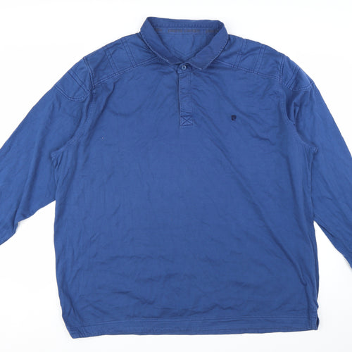 Pierre Cardin Men's Blue 3XL Long Sleeve Cotton Polo Shirt