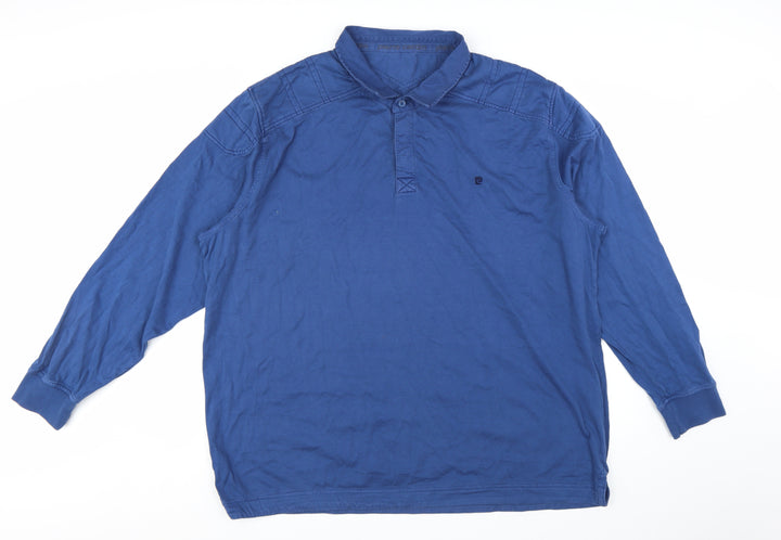 Pierre Cardin Men's Blue 3XL Long Sleeve Cotton Polo Shirt