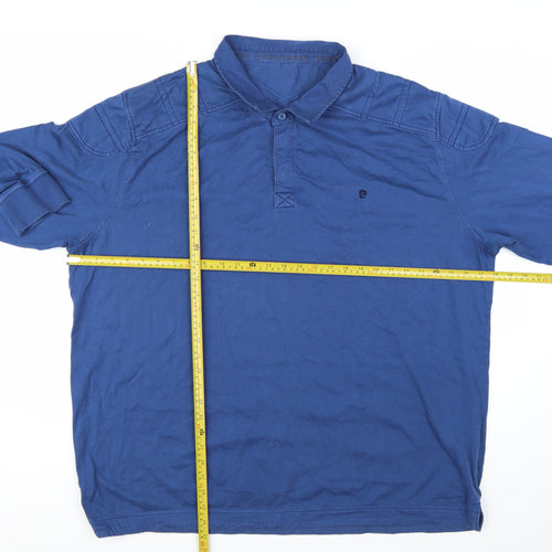 Pierre Cardin Men's Blue 3XL Long Sleeve Cotton Polo Shirt