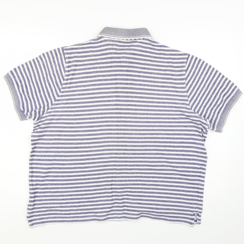 Lincoln Men’s Grey Striped Cotton Polo Shirt XL