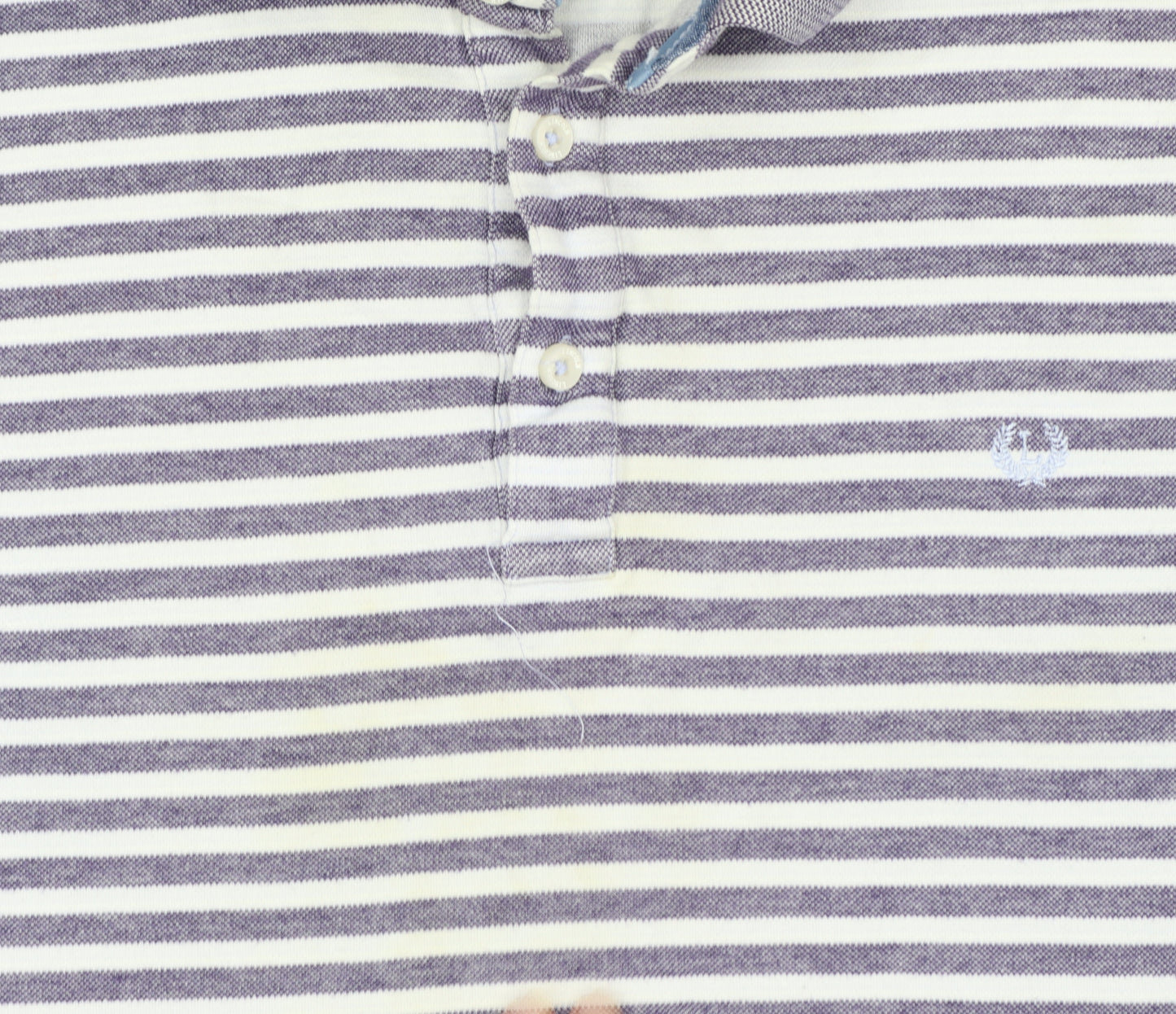 Lincoln Men’s Grey Striped Cotton Polo Shirt XL