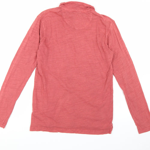 Quiksilver Men's Red Long Sleeve Cotton Polo Shirt Size S