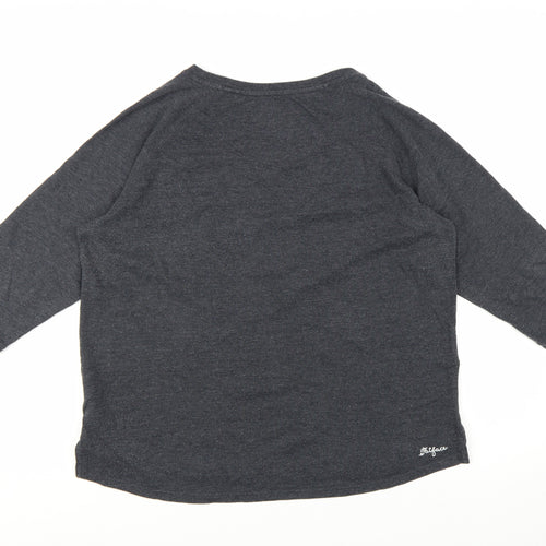 FatFace Womens Grey Embroidered 3/4 Sleeve Jersey T-Shirt Size 18