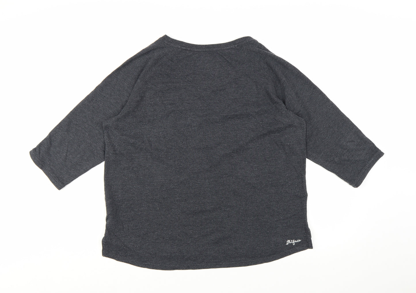 FatFace Womens Grey Embroidered 3/4 Sleeve Jersey T-Shirt Size 18