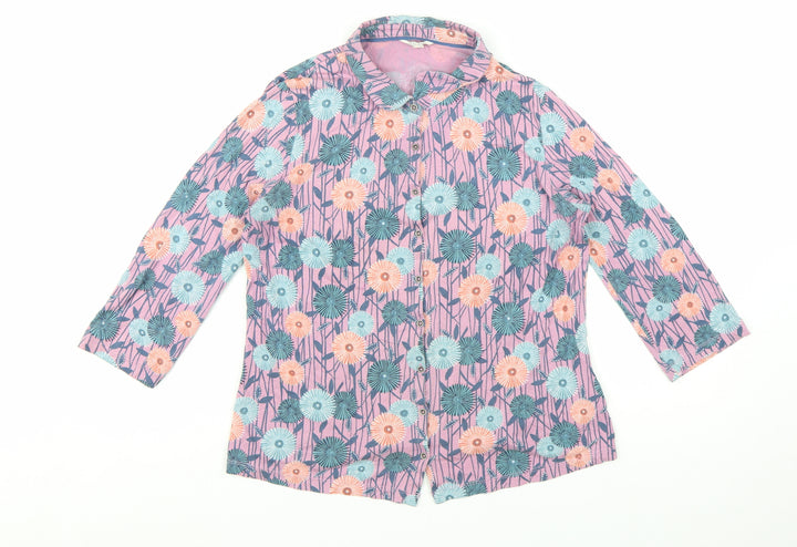 White Stuff Womens Multicoloured Floral Cotton Tunic Shirt UK 12