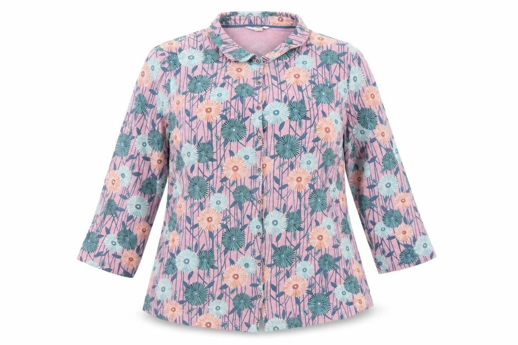 Front view of White Stuff women’s multicoloured floral cotton tunic shirt uk 12