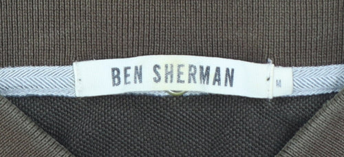 Ben Sherman Men's Brown Cotton Short Sleeve Polo Shirt M
