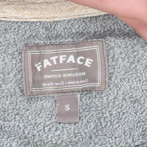 FatFace Men's Green & Grey Long Sleeve Crew Neck Cotton T-Shirt Size S
