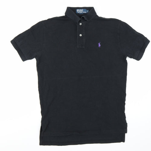 Ralph Lauren Men's Black Slim Fit Cotton Polo Shirt S