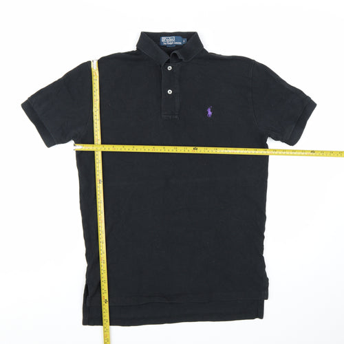 Ralph Lauren Men's Black Slim Fit Cotton Polo Shirt S