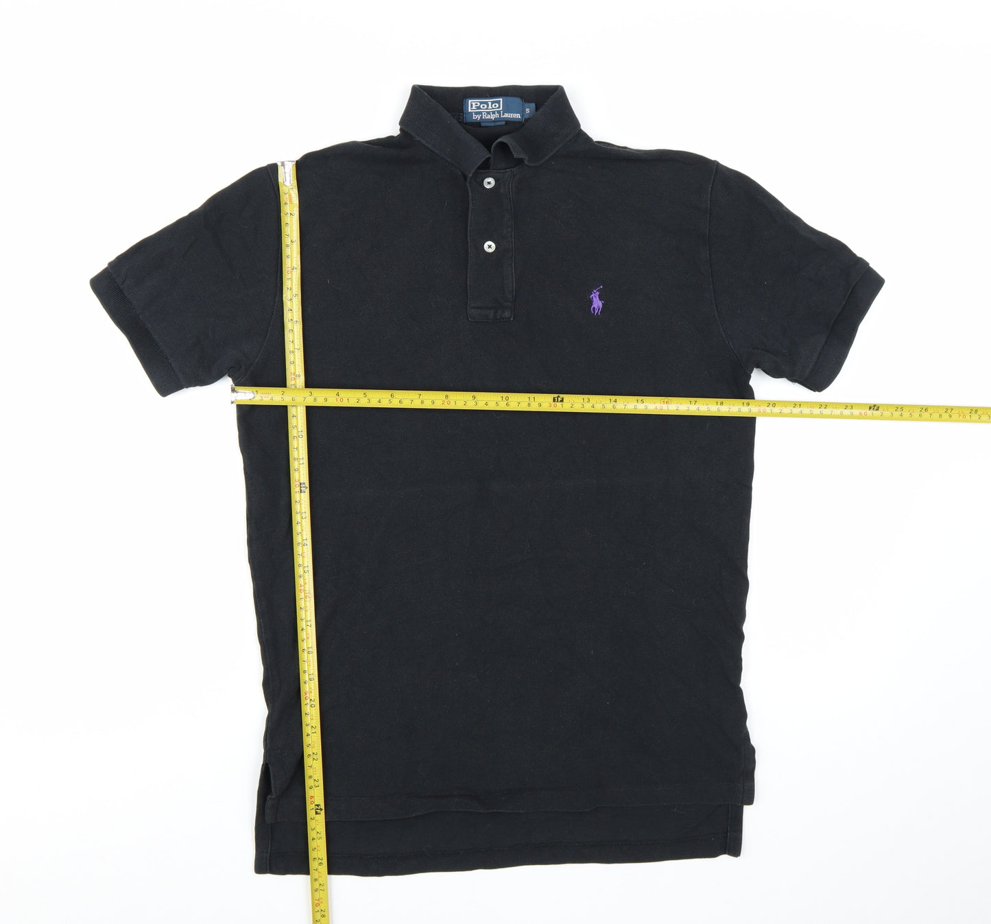 Ralph Lauren Men's Black Slim Fit Cotton Polo Shirt S