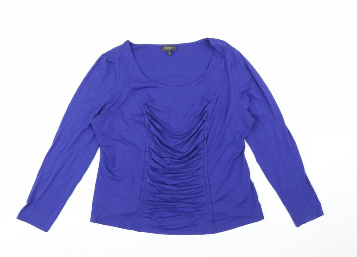 Alexon Women’s Blue Long Sleeve Stretch Jersey Blouse XL