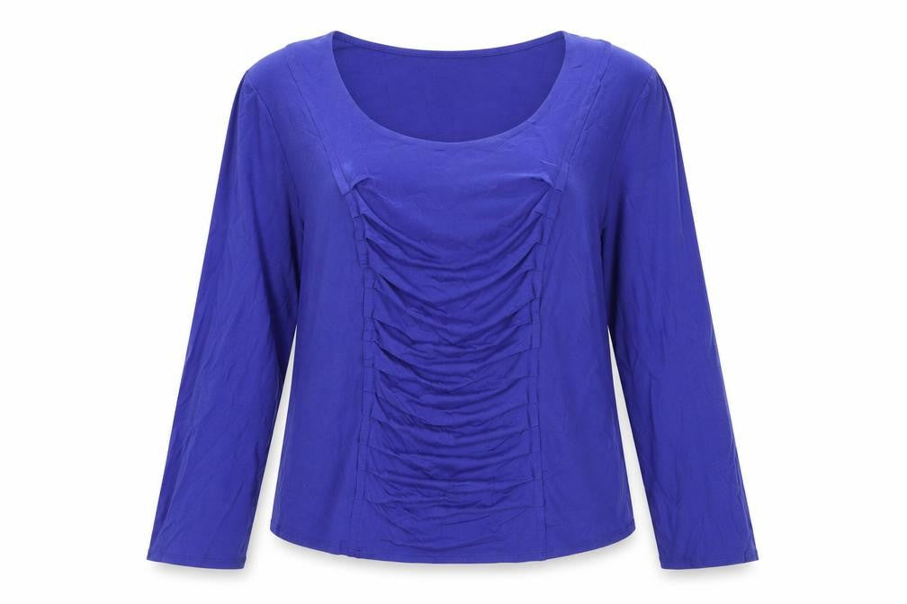 Front view of Alexon Women’s Blue Long Sleeve Stretch Jersey Blouse XL