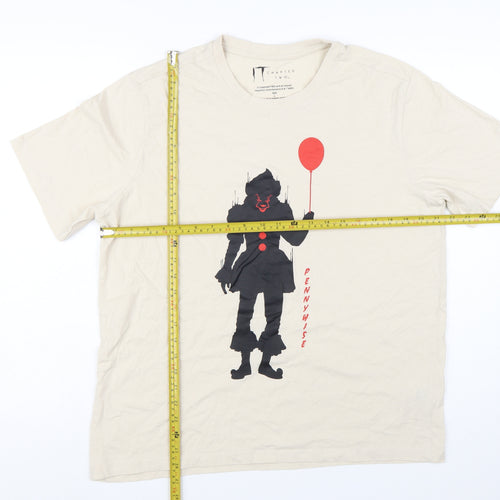 Primark Men’s Beige IT Pennywise Graphic T-Shirt Size L