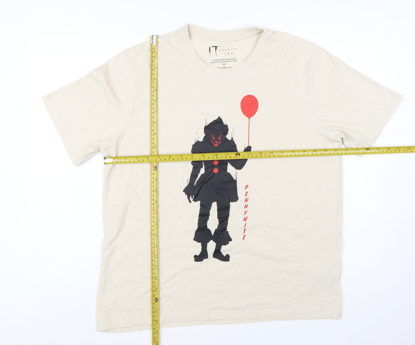 Primark Men’s Beige IT Pennywise Graphic T-Shirt Size L