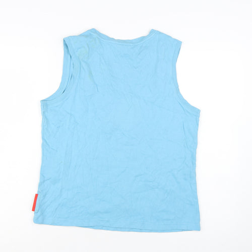 Disney Women's Blue V-Neck Sleeveless Tank Top L 100% Cotton