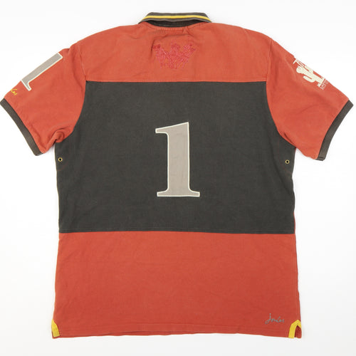 Joules Men's Red & Charcoal Latino Polo Club L Cotton Polo Shirt