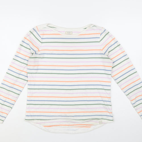 Fat Face Womens Multicoloured Striped Cotton Long Sleeve T-Shirt Size 10