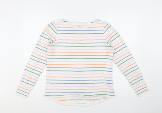 Fat Face Womens Multicoloured Striped Cotton Long Sleeve T-Shirt Size 10