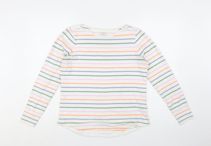 Fat Face Womens Multicoloured Striped Cotton Long Sleeve T-Shirt Size 10