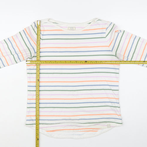Fat Face Womens Multicoloured Striped Cotton Long Sleeve T-Shirt Size 10