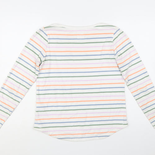 Fat Face Womens Multicoloured Striped Cotton Long Sleeve T-Shirt Size 10
