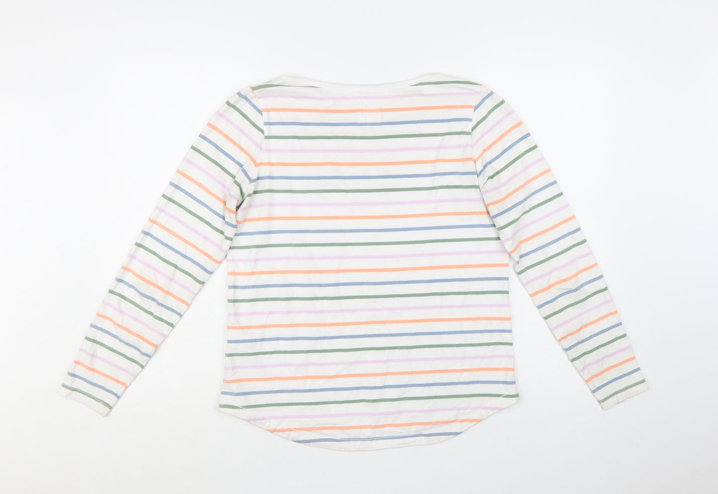 Fat Face Womens Multicoloured Striped Cotton Long Sleeve T-Shirt Size 10