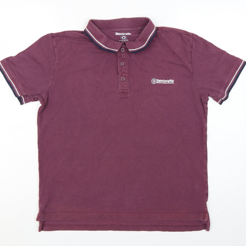 Lambretta Men's Purple Twin Tipped Cotton Polo Shirt Size L