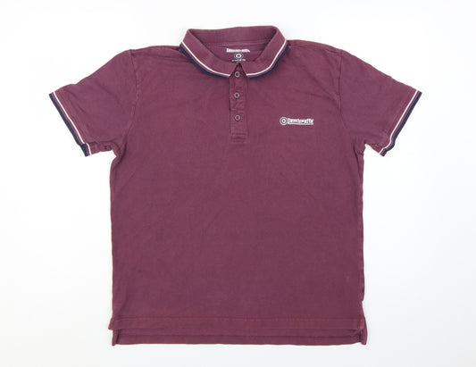 Lambretta Men's Purple Twin Tipped Cotton Polo Shirt Size L