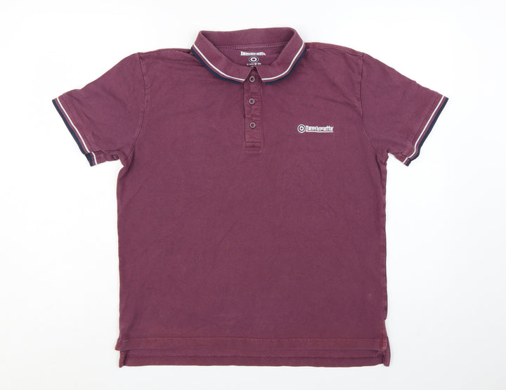 Lambretta Men's Purple Twin Tipped Cotton Polo Shirt Size L