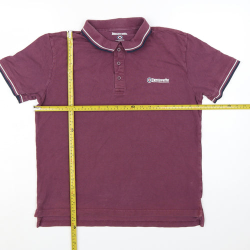 Lambretta Men's Purple Twin Tipped Cotton Polo Shirt Size L