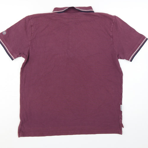Lambretta Men's Purple Twin Tipped Cotton Polo Shirt Size L