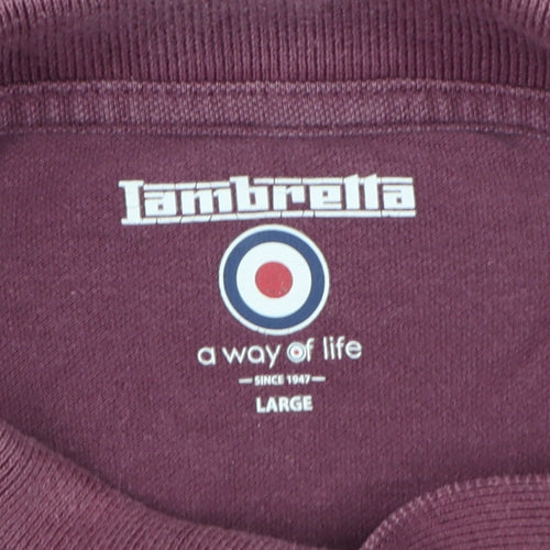 Lambretta Men's Purple Twin Tipped Cotton Polo Shirt Size L