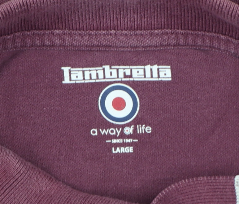 Lambretta Men's Purple Twin Tipped Cotton Polo Shirt Size L