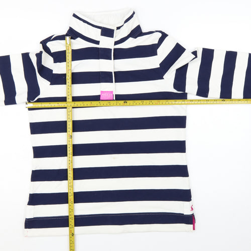 Joules Women’s Blue White Striped Roll Neck Long Sleeve Top UK 12