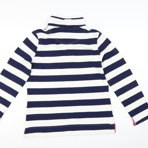 Joules Women’s Blue White Striped Roll Neck Long Sleeve Top UK 12