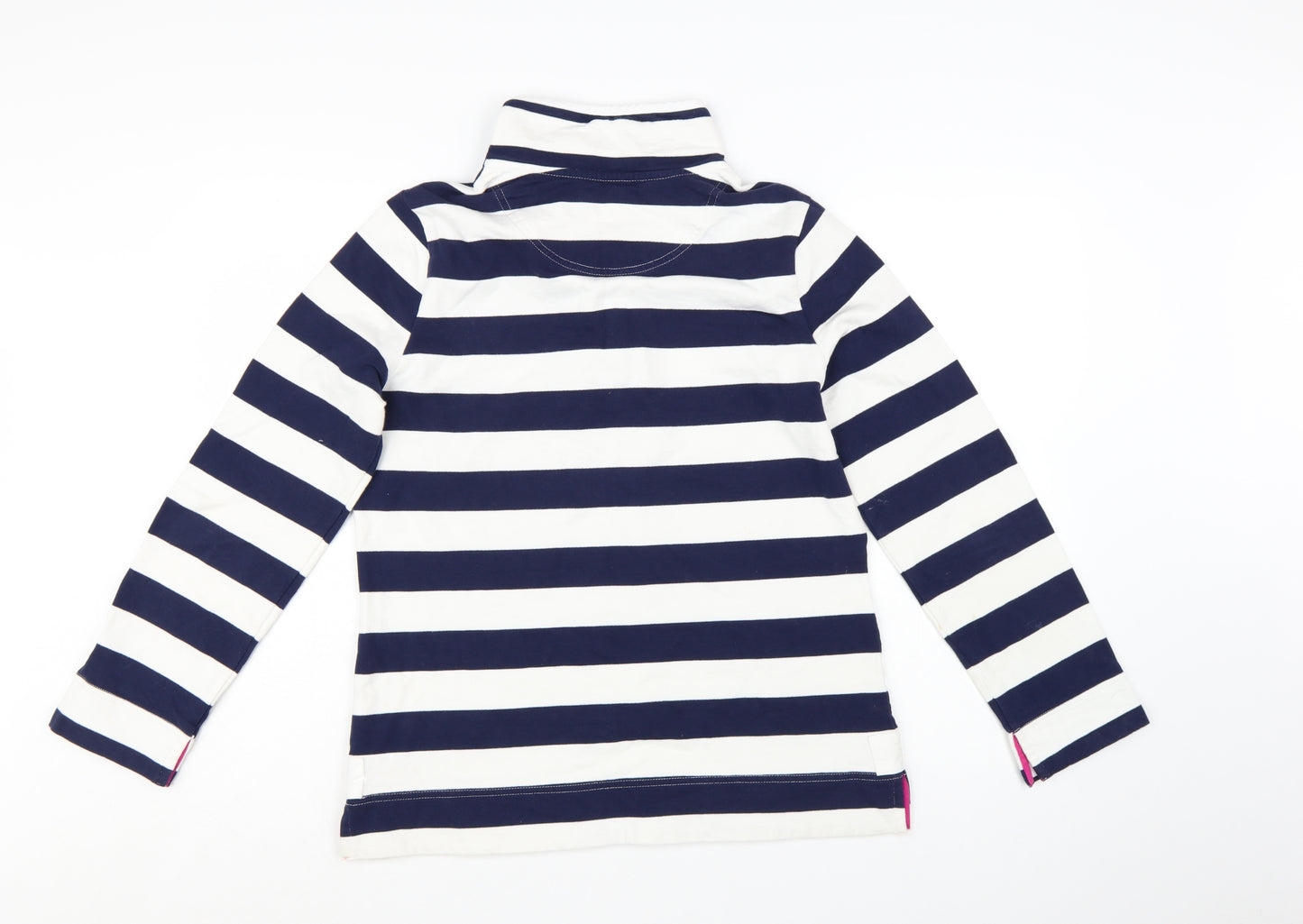 Joules Women’s Blue White Striped Roll Neck Long Sleeve Top UK 12